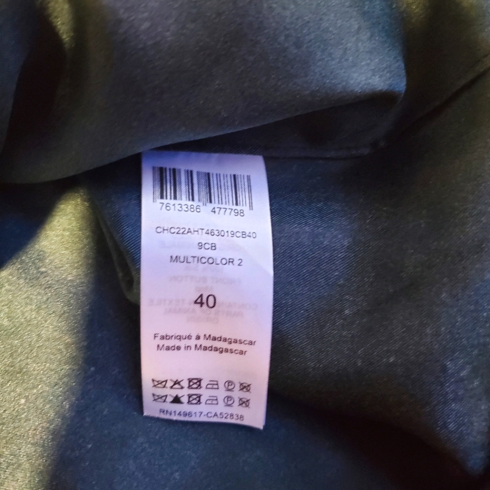 NWT $1950 Chloe Geode Print Twill Patterned Classic Silk Button Blouse Sz 40 (8) - Picture 10 of 16
